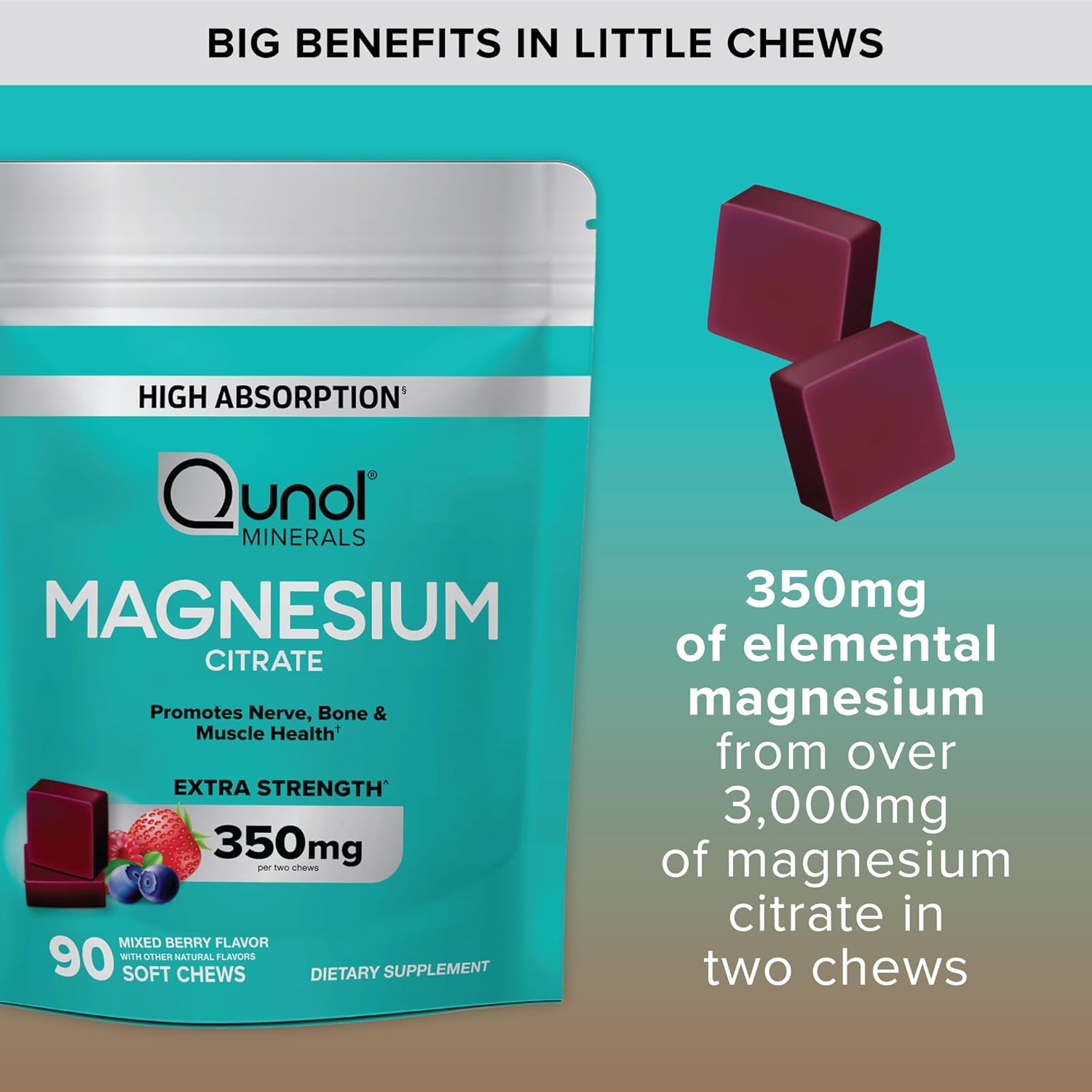 Citrato de Magnesio Qunol Ultra Absorción 350mg - 7