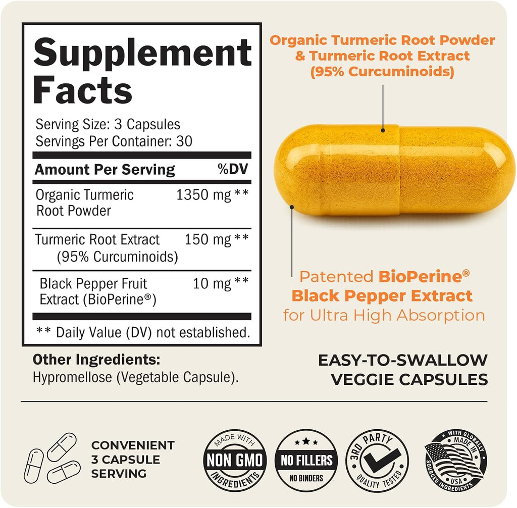 Cúrcuma Ultra Potente 1500mg con BioPerine - 3
