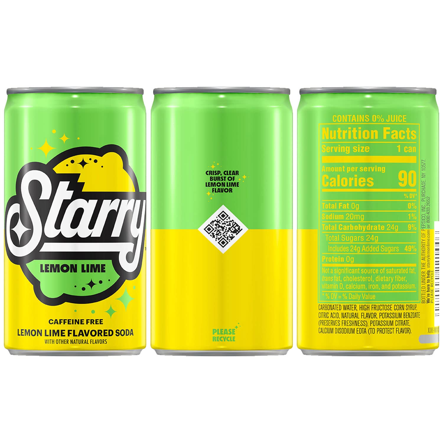 Soda Starry Limón Lima Sin Cafeína - Pack de 10 Latas - 2