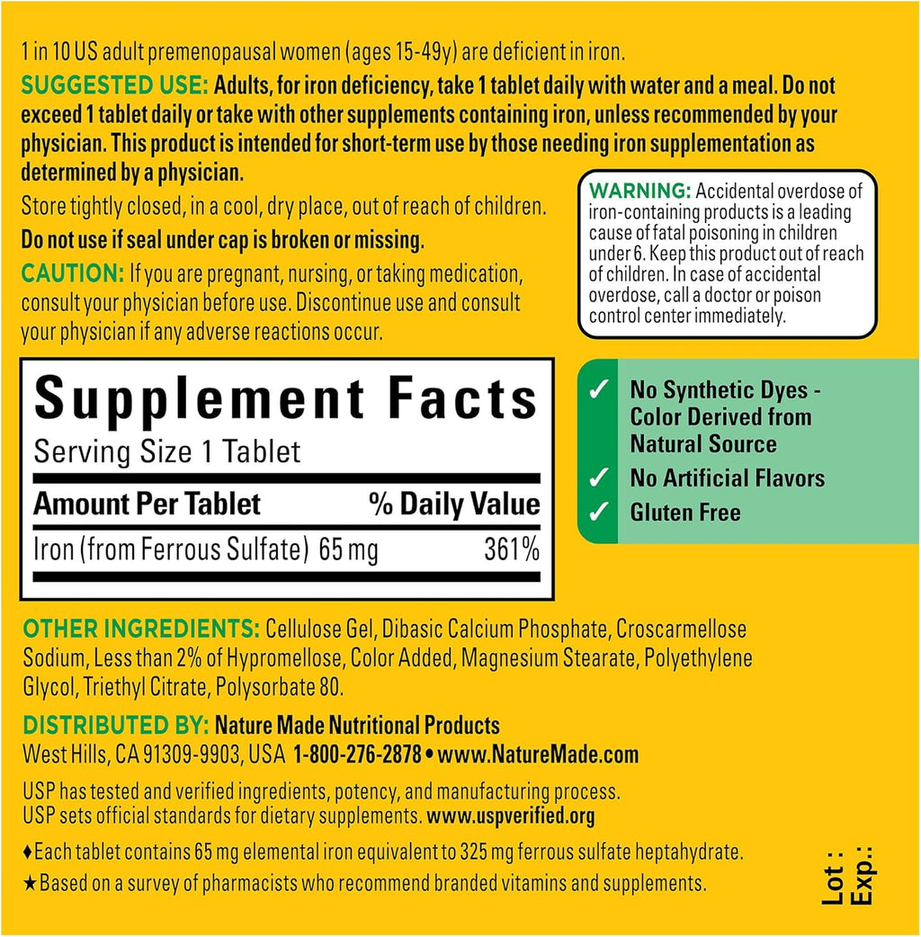 Suplemento de Hierro Ultra Efectivo, 180 Tabletas - 5