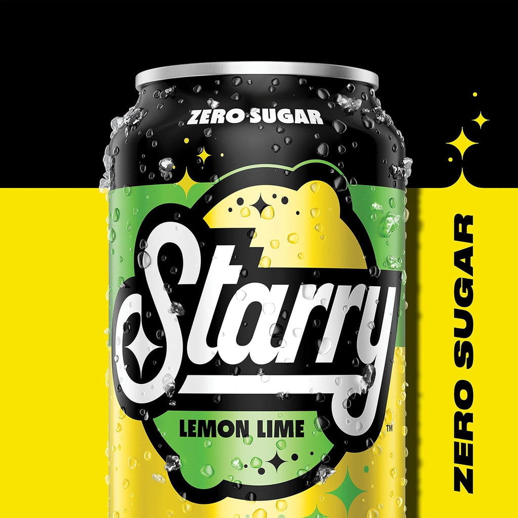 Soda Starry Zero Azúcar Limón Lima, Mini Latas Refrescantes - 5